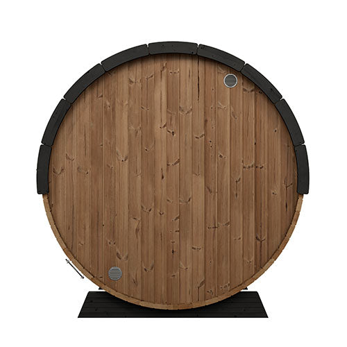 SaunaLife Model EE8G Ergo Elegance Outdoor Barrel Sauna Kit | 6-Person | Full Glass Front | 7'3" Diameter