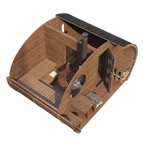 SaunaLife G11 Garden Series Outdoor Sauna Suite — Up to 8 People