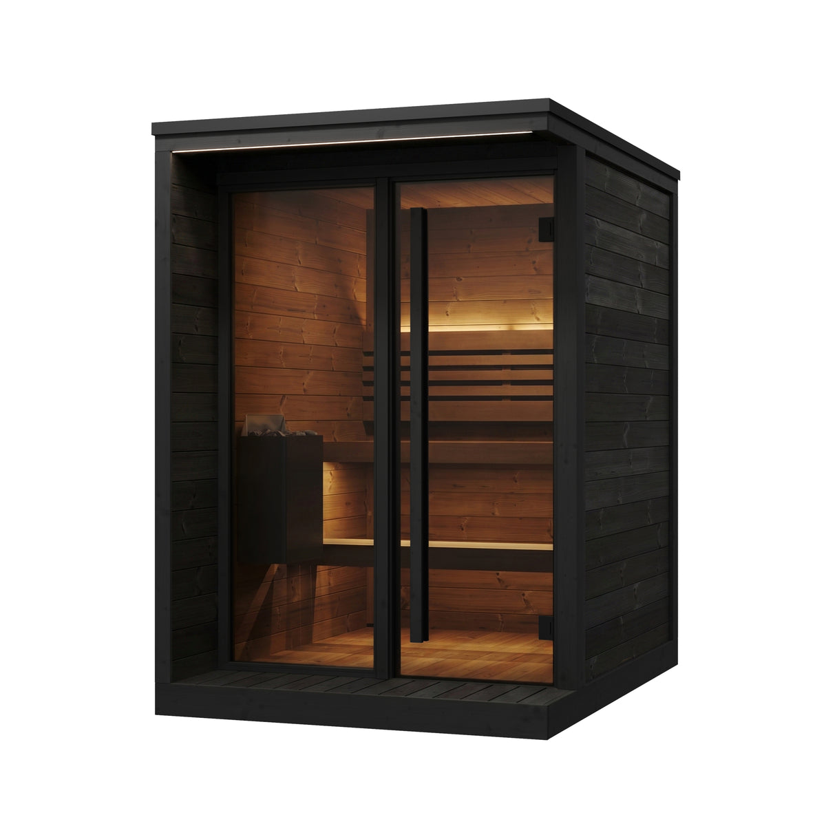 SaunaLife GL4B Black Outdoor Sauna Kit – Up to 4 People – DIY Paint Included