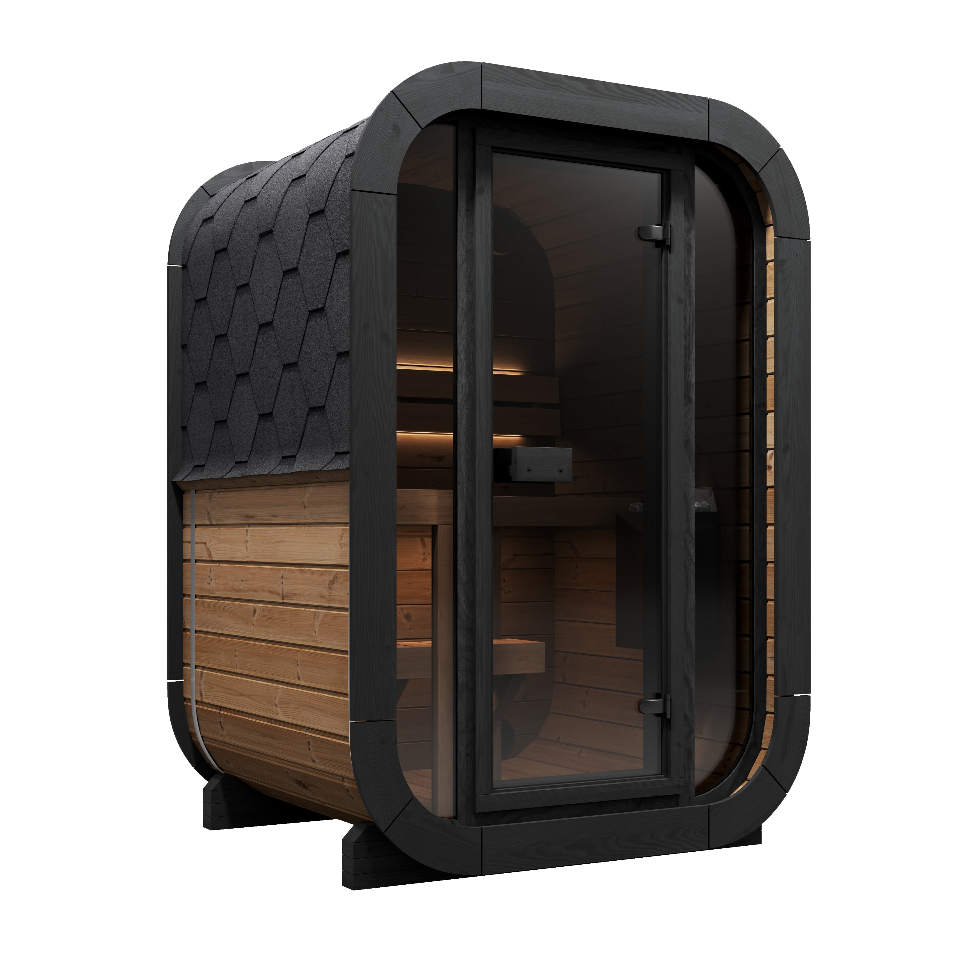 SaunaLife CL3G Cube-Series 2-Person Outdoor Home Sauna Kit