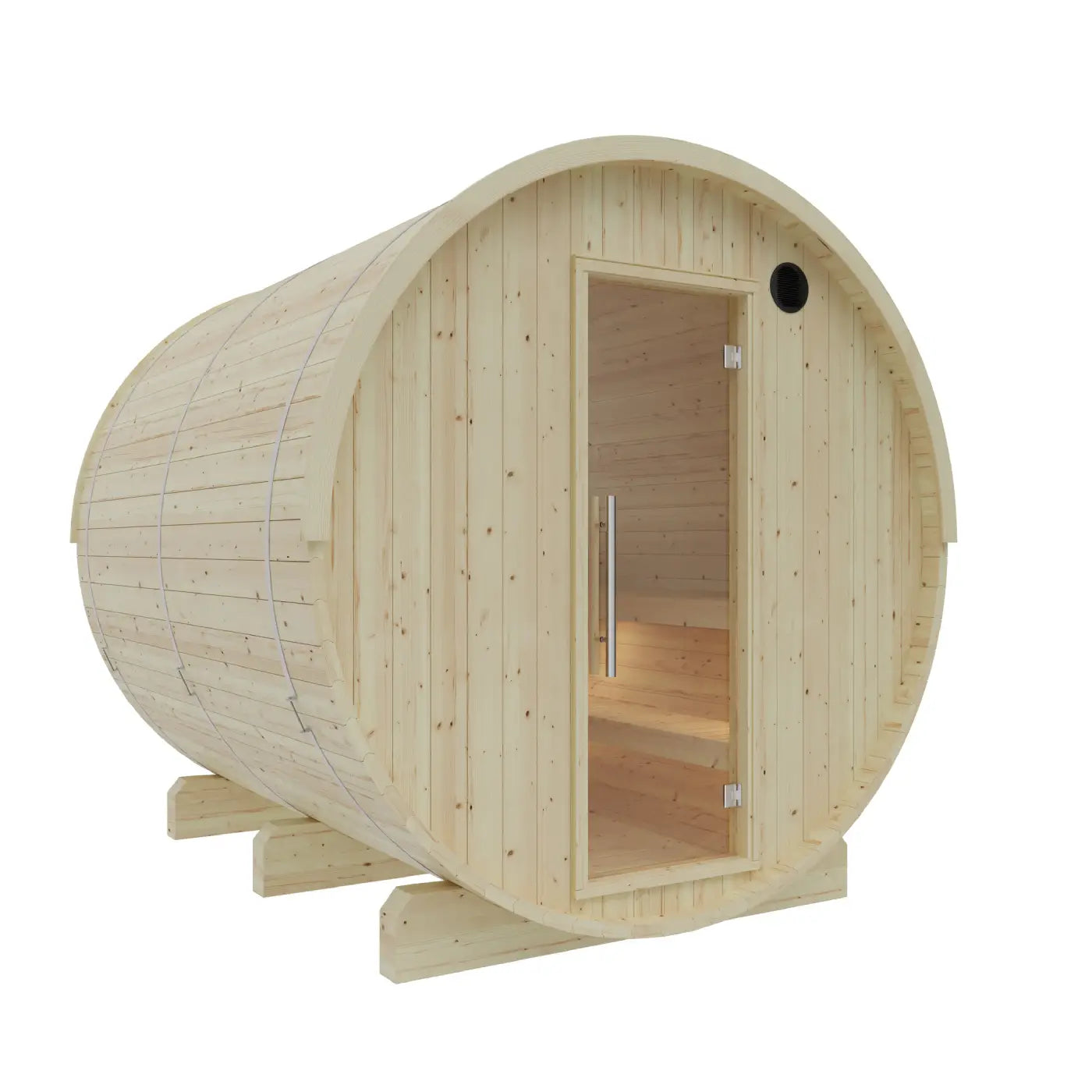 Tampere Finnish Barrel Sauna with WiFi Electric Heater for Outdoor Traditional Sauna Bathing