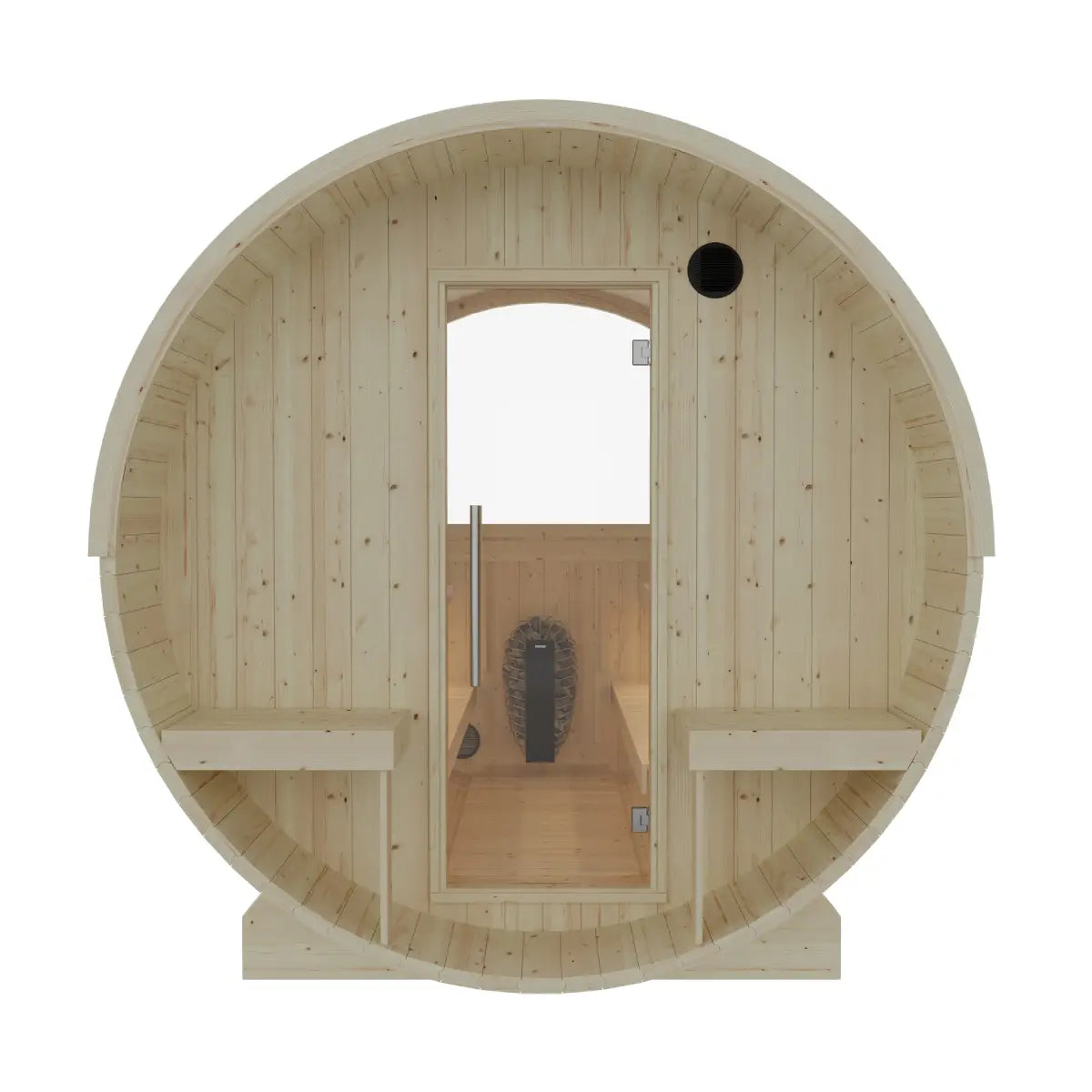 Turku Finnish Barrel Sauna with Terrace and WiFi Electric Heater for Outdoor Wellness Spaces