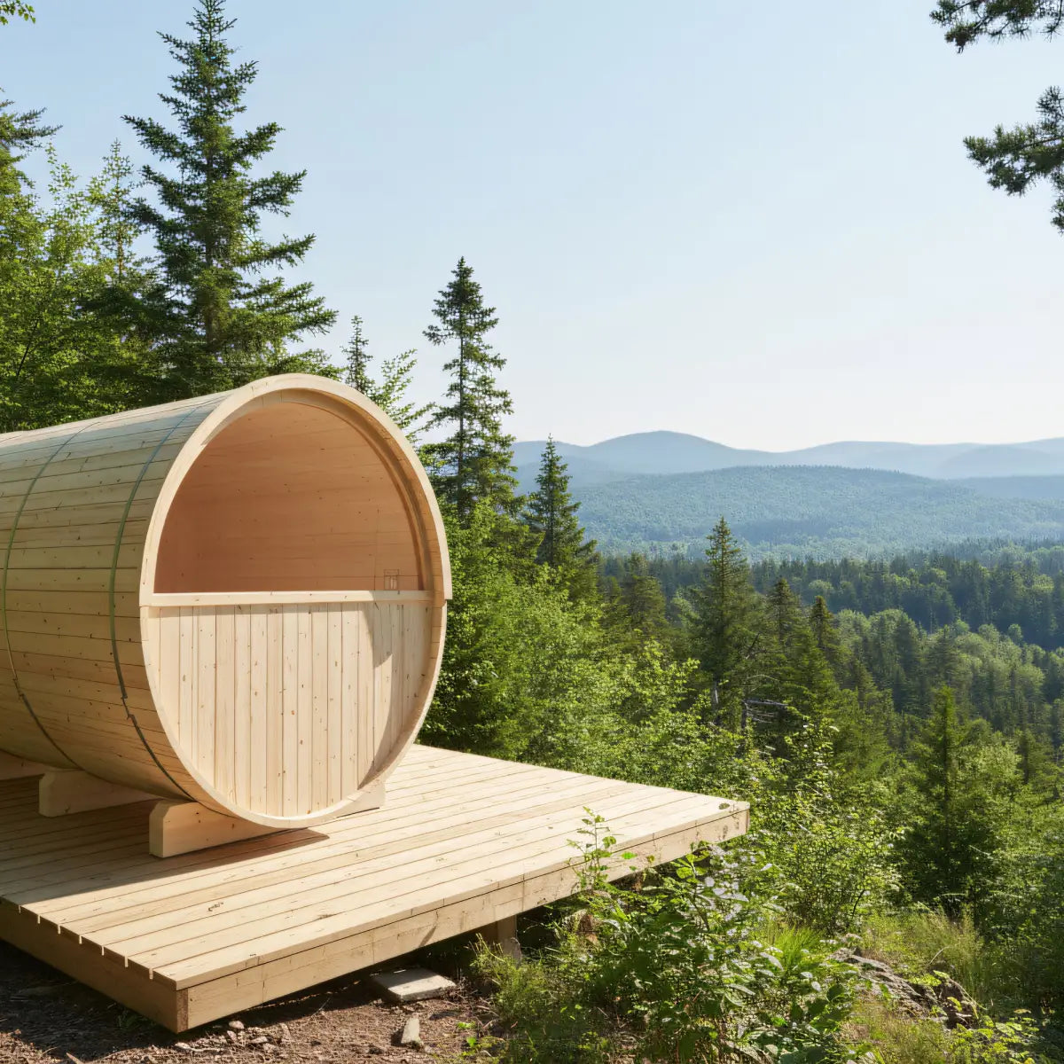 Turku Finnish Barrel Sauna with Terrace and WiFi Heater - Finnish Sauna Builders