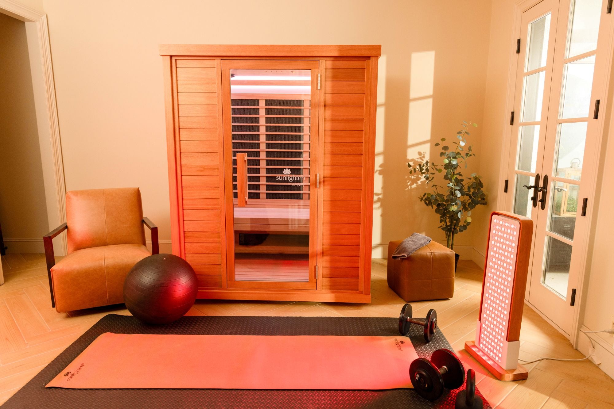 Sunlighten Amplify II 2-Person Full Spectrum Infrared Sauna for Indoor Home Recovery