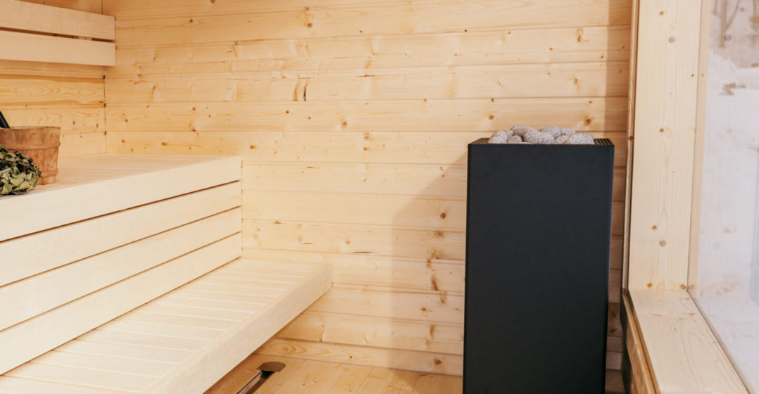 HUUM CORE heater installation; accessories and room shown are not included