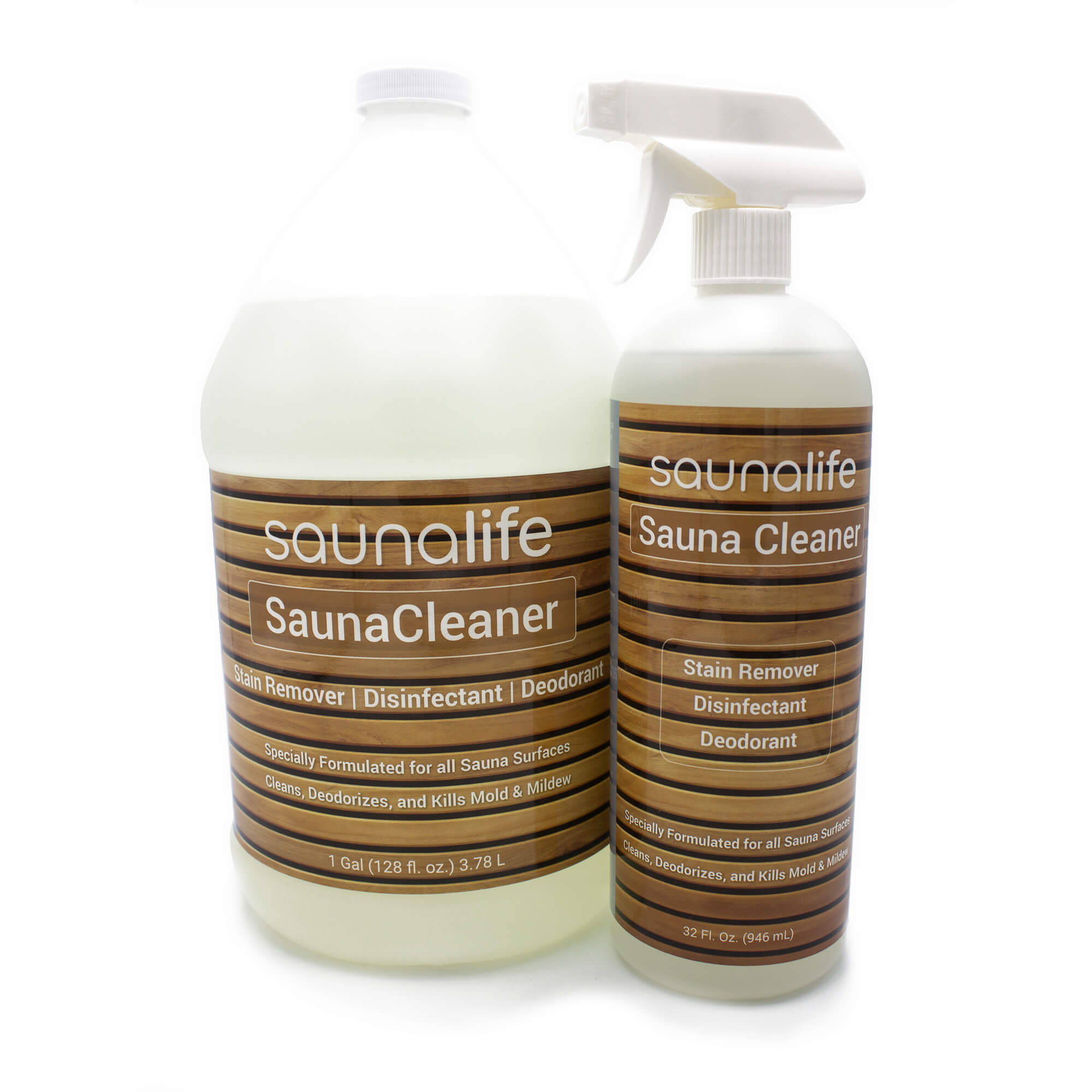 SaunaLife one-gallon concentrated wood sauna cleaner