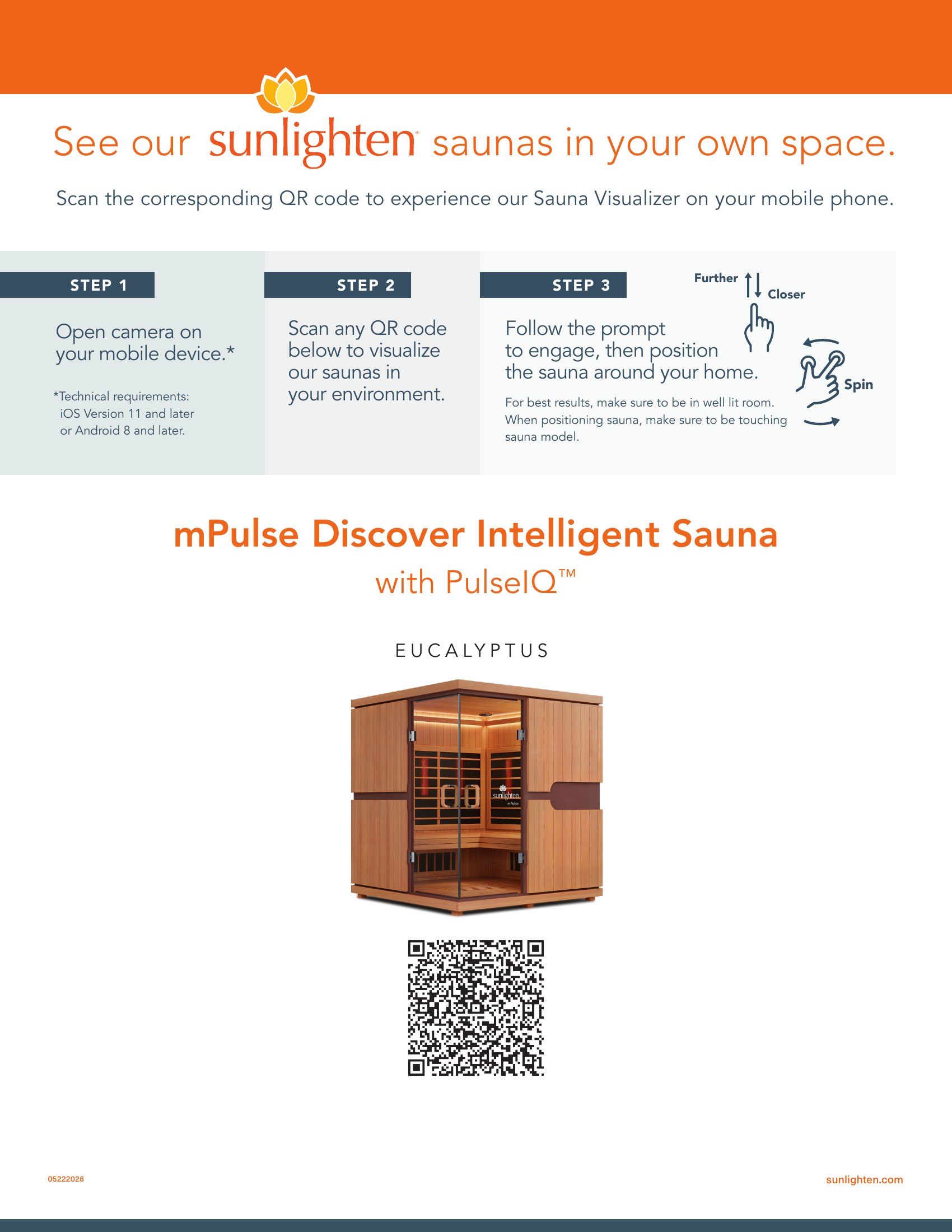 Sunlighten mPulse Discover 4-Person Intelligent Infrared Sauna